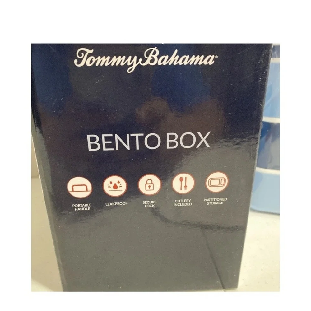 Tommy Bahama Bento Box 3-Tier Partitioned Leakproof Lunch Storage New in Box
